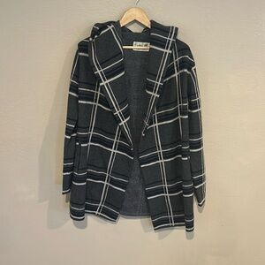 Anthropologie Plaid Sweater Coat Field Flower, Size Small